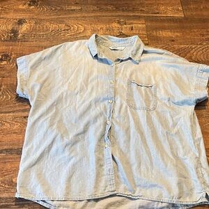 Super Soft, Denim Short Sleeve Top. Very Cozy, XL